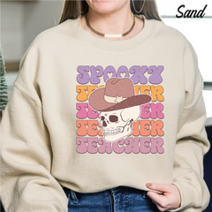 Spooky Teacher Halloween Sweatshirt,Teacher Gift for Halloween Halloween gift Retro Halloween
