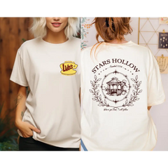 Stars Hollow Comfort Colors Shirt,Stars Hollow Where You Lead I Will Follow Shirt Back and Front Stars Hollow Shirt