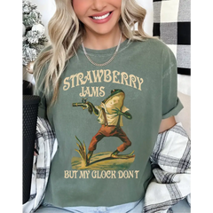 Strawberry Jams But My Glock Don’t Shirt Comfort Colors Funny Frog Shirt Funny Meme Shirt LS838 - Physical
