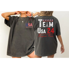 Team USA 2024 Comfort Colors Shirt USA Supporter Tshirt Usa Team 24 Bonjour Paris Shirt American Team Shirt Patriotic