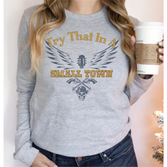 Try That In A Small Town I Stand With Sweatshirt American Flag Quote Concert Sweathirt, Country Music Sweatshirt LS529