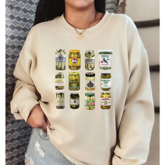 Vintage Style Canned Pickles Sweatshirt Canning Season Sweatshirt Pickle Lovers Sweatshirt Homemade Pickles Sweater