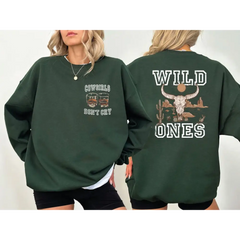 Vintage Wild Ones Sweatshirt Cowgirls Two Sided Whiskey Shirt Country Music Sweater Western,Cowgirls Don’t Cry Shirt