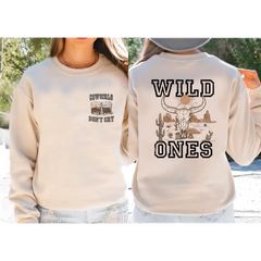 Vintage Wild Ones Sweatshirt Cowgirls Two Sided Whiskey Shirt Country Music Sweater Western,Cowgirls Don’t Cry Shirt