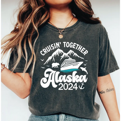 Alaska Cruise 2024 Comfort Colors Shirt Alaska Family Trip Shirt Summer Vacation T-Shirt Family Alaska Travel Shirt