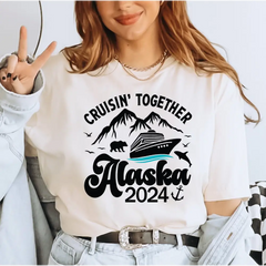 Alaska Cruise 2024 Comfort Colors Shirt Alaska Family Trip Shirt Summer Vacation T-Shirt Family Alaska Travel Shirt