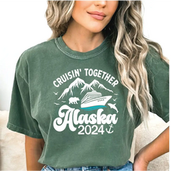 Alaska Cruise 2024 Comfort Colors Shirt Alaska Family Trip Shirt Summer Vacation T-Shirt Family Alaska Travel Shirt