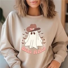 Baa Haw Halloween Sweatshirt Cowboy Girl Halloween Sweatshirt Halloween gift Retro Halloween Sweatshirt,cstmzn-hllwn-02