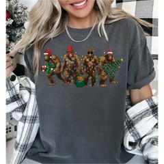 Bigfoot Christmas Lights comfort Colors Shirt Sasquatch Christmas Shirt Cute Christmas Family Shirt LS694 - Physical