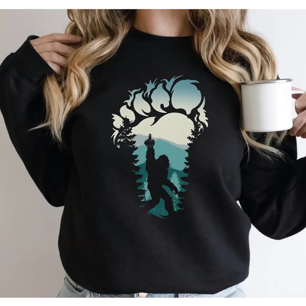 Bigfoot Sweatshirt Cute Bigfoot Sweatshirt Hiking Yeti Sasquatch Cool Vintage Shirt Gift-498 - Physical