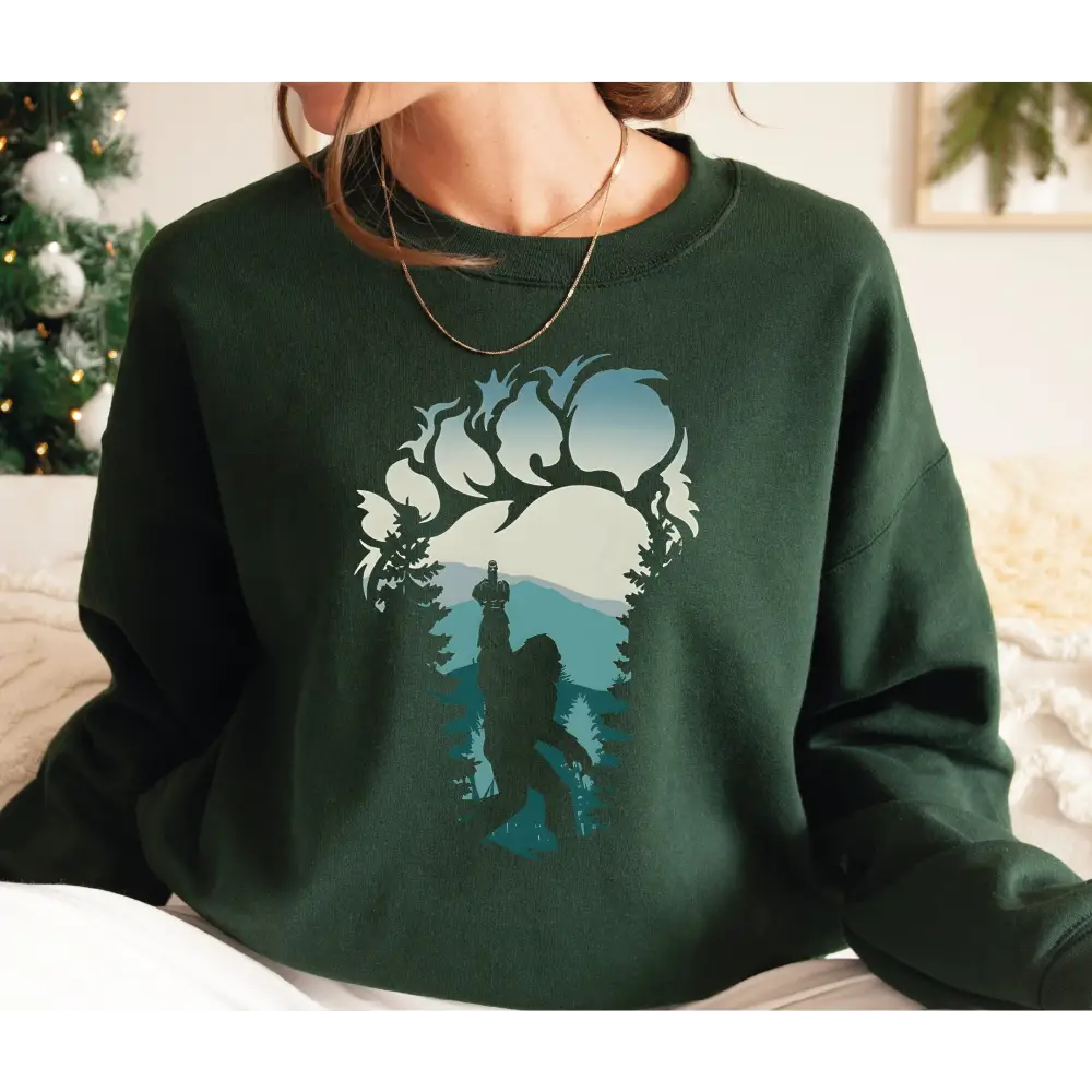 Bigfoot Sweatshirt Cute Bigfoot Sweatshirt Hiking Yeti Sasquatch Cool Vintage Shirt Gift-498 - Physical