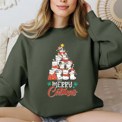 Merry Catmas Sweatshirt, Meowy Christmas Sweatshirt, Christmas Cat Sweatshirt, Cat Lover Sweatshirt, Christmas Gift VLB828