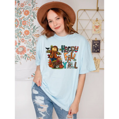 Comfort Colors Fall Y’all Shirt Fall Scarecrow Shirt Pumpkin Scarecrow Tshirt Happy Fall Yall Shirt SAS399 - Physical