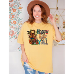 Comfort Colors Fall Y’all Shirt Fall Scarecrow Shirt Pumpkin Scarecrow Tshirt Happy Fall Yall Shirt SAS399 - Physical