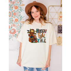 Comfort Colors Fall Y’all Shirt Fall Scarecrow Shirt Pumpkin Scarecrow Tshirt Happy Fall Yall Shirt SAS399 - Physical