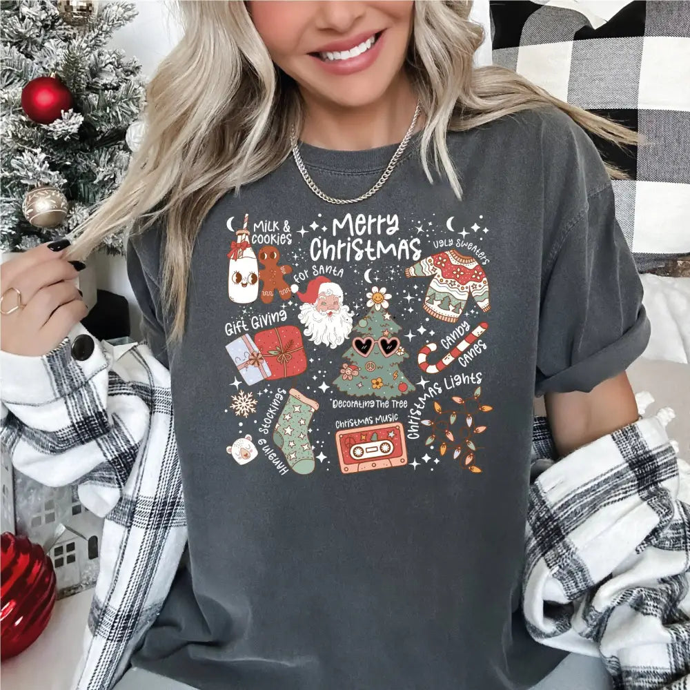 Comfort Colors Groovy Christmas Shirt Santa Claus Retro Christmas Shirt Merry Christmas Tee Christmas Vibes Christmas