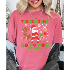 Comfort Colors Ho Ho Ho’s in This House Christmas Shirt Funny Santa Christmas Shirt There Is Some Ho’s