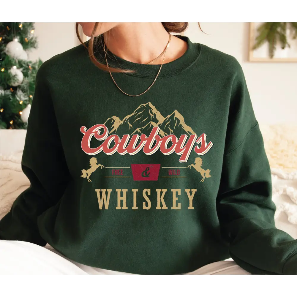 Cowboy and Whiskey Sweatshirt Western Sweatshirt Whiskey Sweatshirt Whiskey Western Gift-794 - Physical