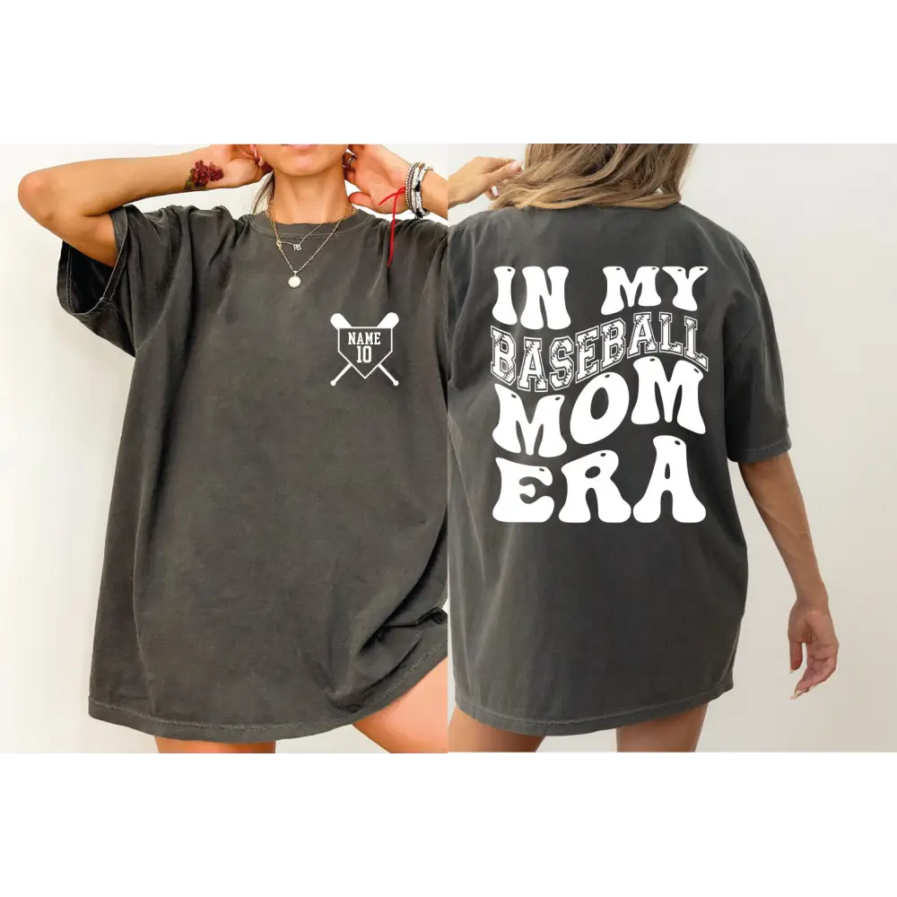 Custom Baseball Mom Comfort Colors Shirt In my Baseball Mom Era Shirt Baseball Numbers and Name Shirt Game Day Shirt