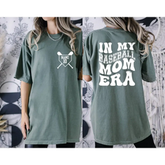 Custom Baseball Mom Comfort Colors Shirt In my Baseball Mom Era Shirt Baseball Numbers and Name Shirt Game Day Shirt