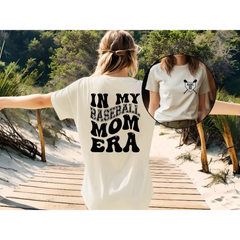 Custom Baseball Mom Comfort Colors Shirt In my Baseball Mom Era Shirt Baseball Numbers and Name Shirt Game Day Shirt