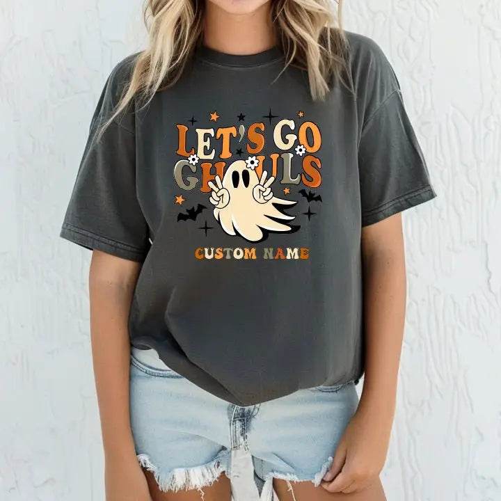 Custom Halloween Tshirt Let’s Go Ghouls Comfort Colors Tshirt Funny Halloween Tee Halloween Group Shirt Halloween