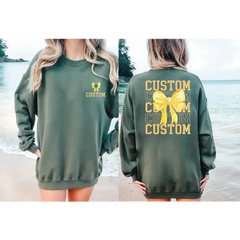 Custom Team Mascot Sweatshirt Game Day Sweatshirt Bow Mascot Sweatshirt Footbal Team Sweatshirt Cheer Mascot L058