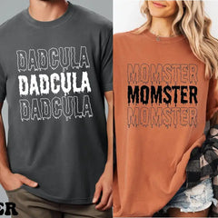 Dadcula Momster Comfort Colors Tshirt Halloween Family Group Tshirt Halloween Couples Shirt,Halloween Mom and dad shirt