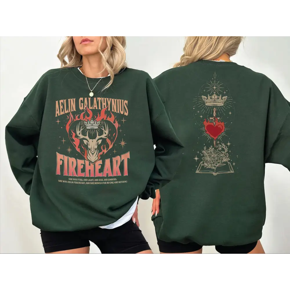 Fireheart Queen Aelin Sweatshirt Thirteen Velaris Sweatshirt Throne Of Glass Fan Sweater Acotar Sweatshirt Bookish