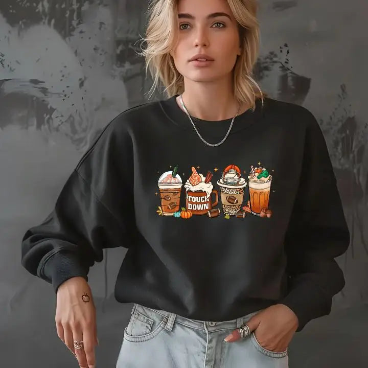 Football Coffee Cup Fall Season Sweatshirt Pumpkin Scarecrow Tshirt Happy Fall Yall Shirt,pumpkin Season SAS1708