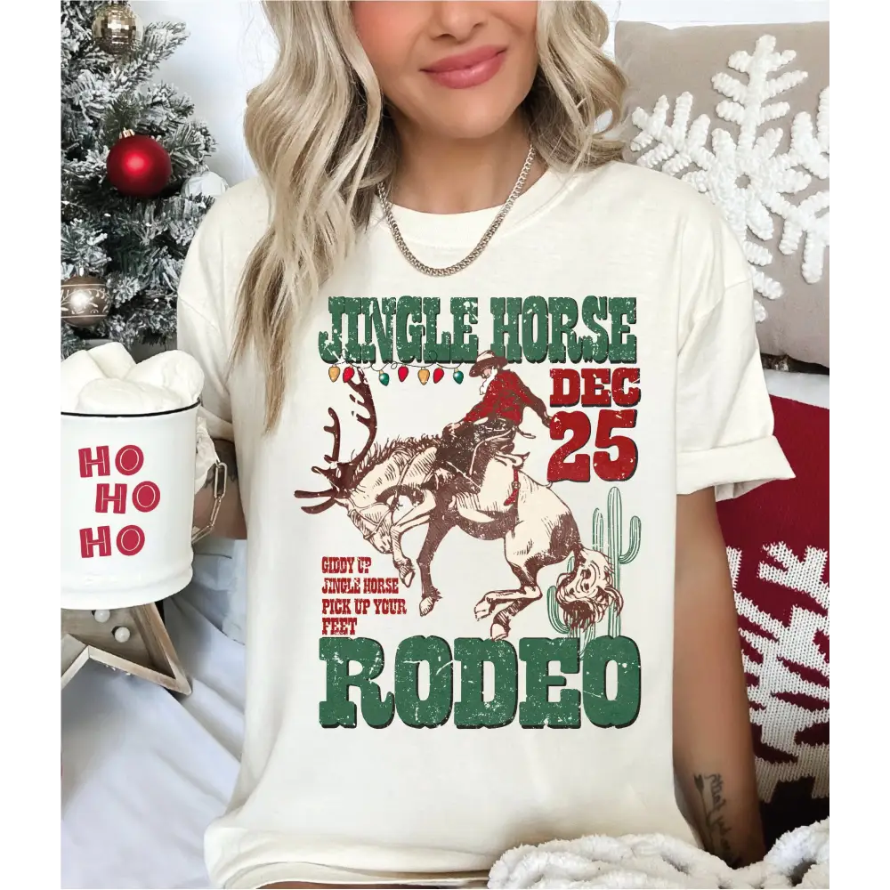 Giddy Up Jingle Horse Pick Up Your Feet Comfort Colors Shirt Western Christmas Shirt Western Christma Family Shirt