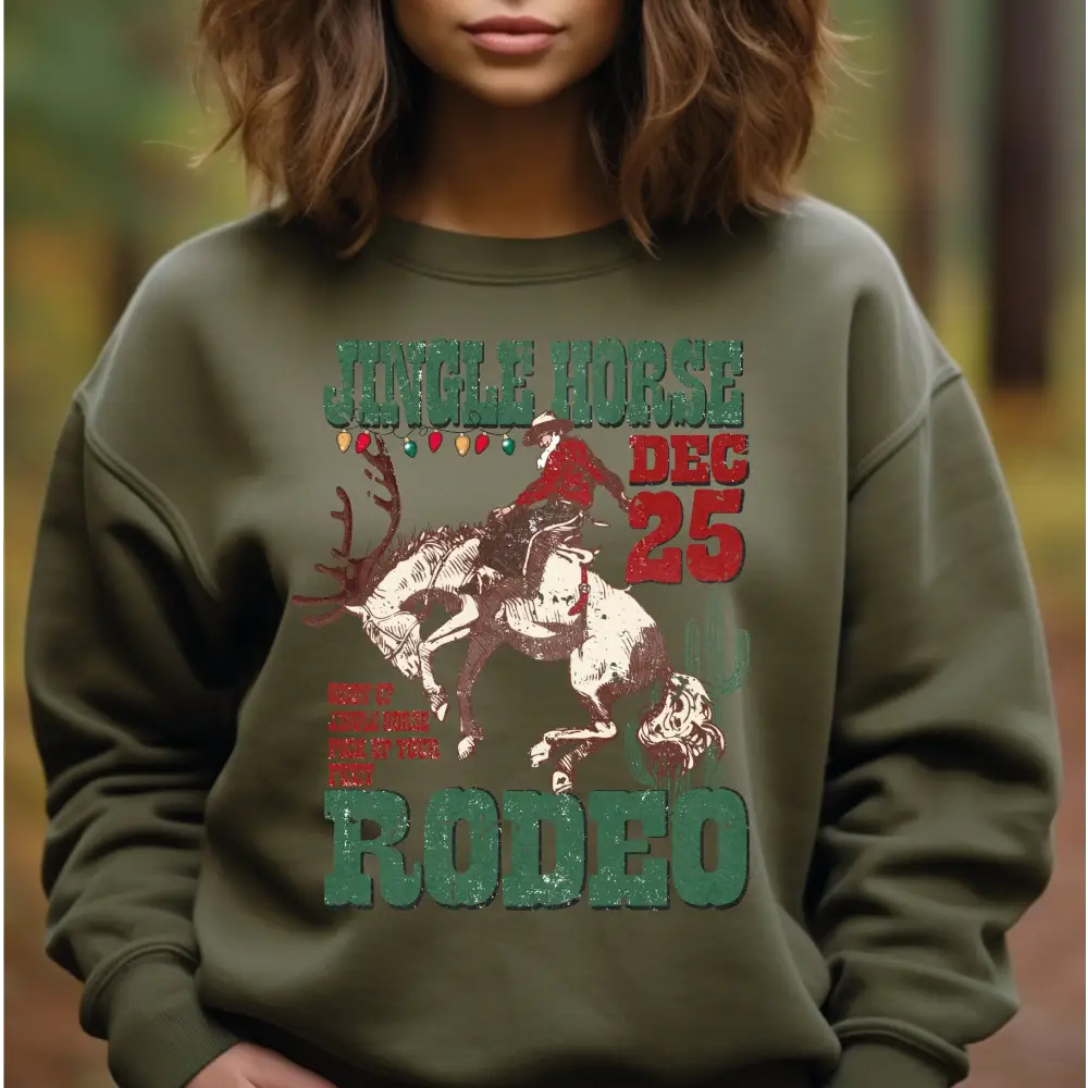 Giddy Up Jingle Horse Pick Up Your Feet Sweatshirt Western Christmas Family Sweatshirt Cowboy Santa Shirt LS667