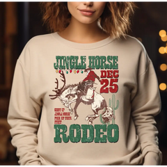 Giddy Up Jingle Horse Pick Up Your Feet Sweatshirt Western Christmas Family Sweatshirt Cowboy Santa Shirt LS667