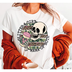 Glitter and Dirt Mom of Both Shirt Skull Shirt For Mom From Her Childs Mother’s Day Gift Mom of Both Shirt for Mama