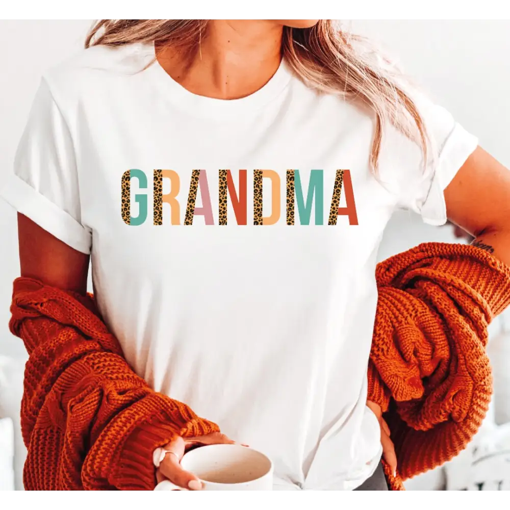 Grandma Shirt Grandma T-shirts Leopard Grandma Tee Retro Grandma Tshirt Gifts For Grandma Mother’s Day gift