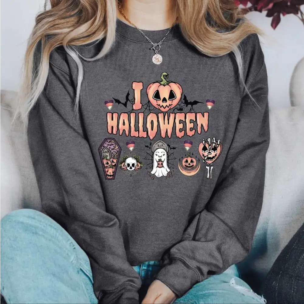 Halloween Sweatshirt Halloween Pumpkin Halloween Sweatshirt Horror Pumpkin Shirt SAS414 - Physical