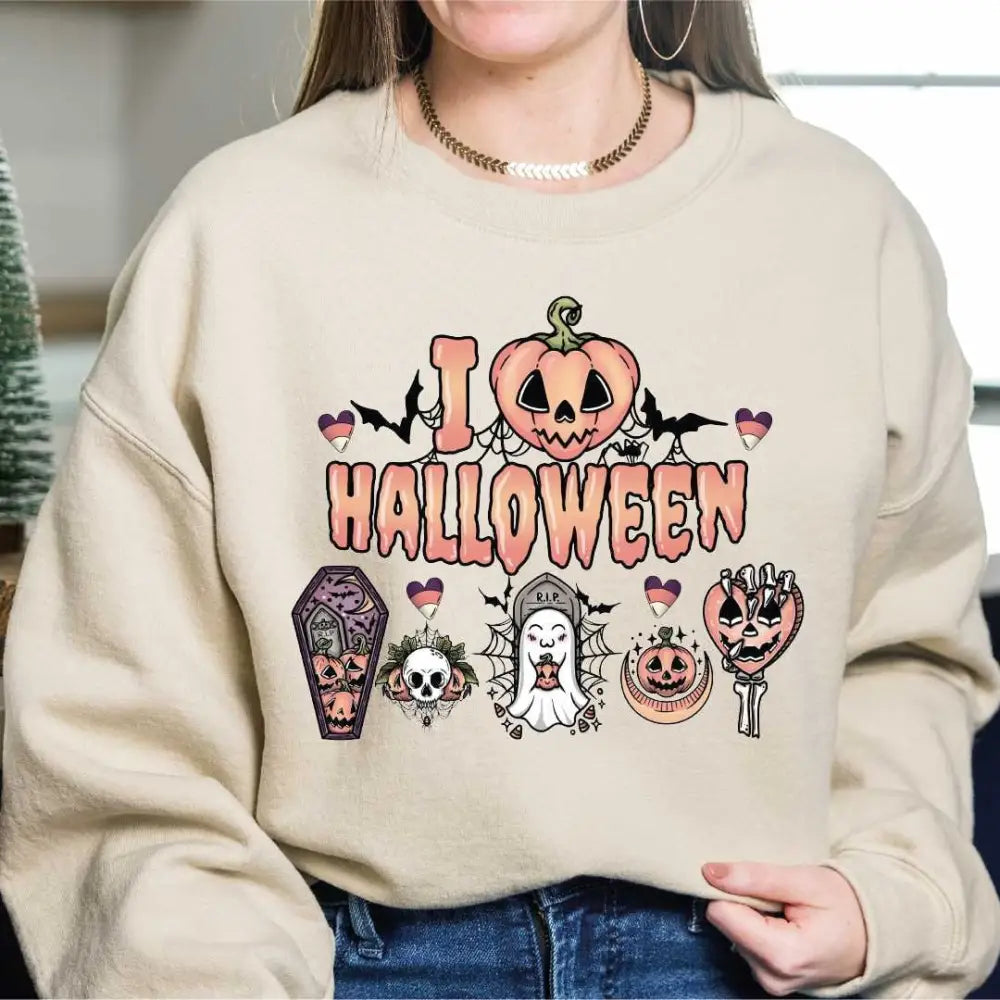 Halloween Sweatshirt Halloween Pumpkin Halloween Sweatshirt Horror Pumpkin Shirt SAS414 - Physical