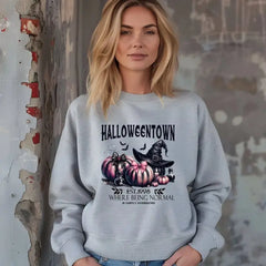 Halloweentown Cute Witchy Women’s Sweatshirt Pink Halloween Hoodie Retro Halloween Shirt,Fall Shirt SAS1614 - Physical