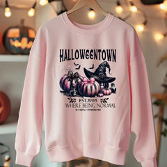 Halloweentown Cute Witchy Women’s Sweatshirt Pink Halloween Hoodie Retro Halloween Shirt,Fall Shirt SAS1614 - Physical