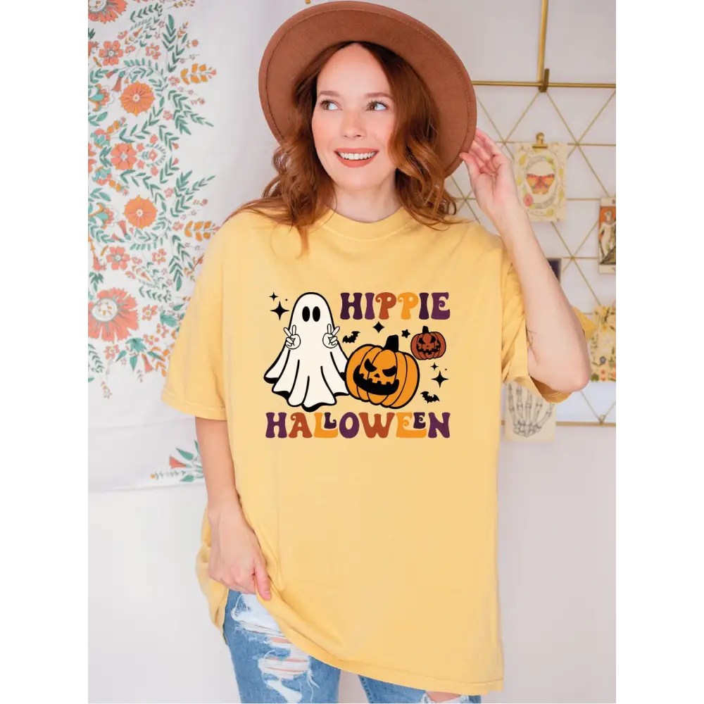 Hippie Halloween Shirt Retro Halloween Shirt Ghost Comfort Colors Tshirt Oversized Halloween Shirt SAS382 - Physical