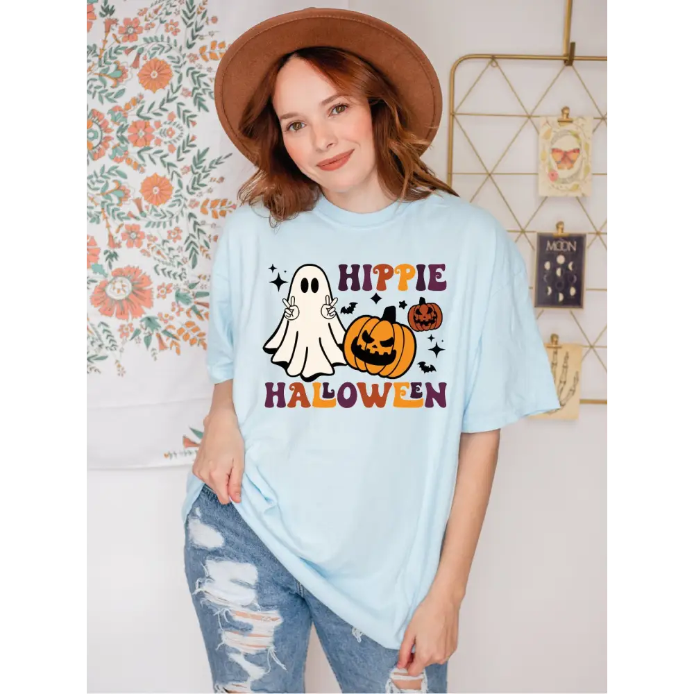 Hippie Halloween Shirt Retro Halloween Shirt Ghost Comfort Colors Tshirt Oversized Halloween Shirt SAS382 - Physical