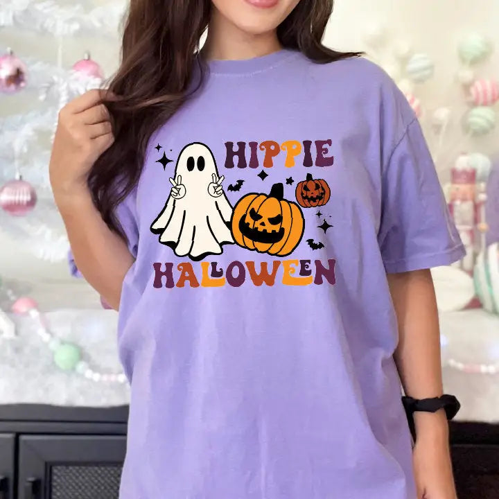 Hippie Halloween Shirt Retro Halloween Shirt Ghost Comfort Colors Tshirt Oversized Halloween Shirt SAS382 - Physical