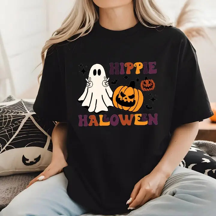 Hippie Halloween Shirt Retro Halloween Shirt Ghost Comfort Colors Tshirt Oversized Halloween Shirt SAS382 - Physical