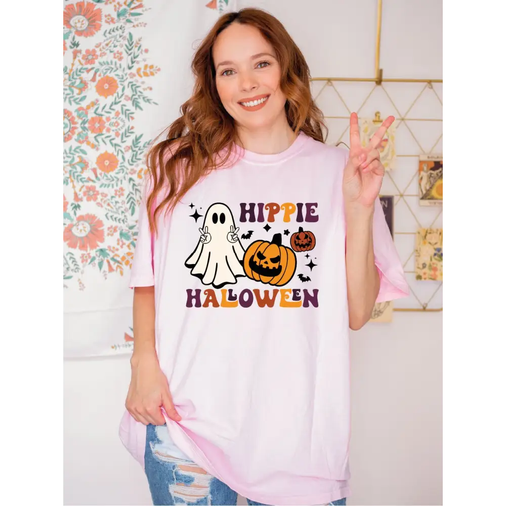 Hippie Halloween Shirt Retro Halloween Shirt Ghost Comfort Colors Tshirt Oversized Halloween Shirt SAS382 - Physical