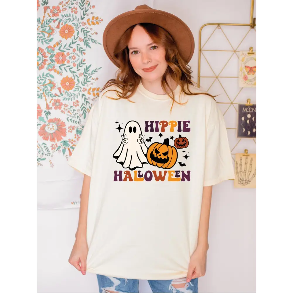 Hippie Halloween Shirt Retro Halloween Shirt Ghost Comfort Colors Tshirt Oversized Halloween Shirt SAS382 - Physical