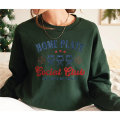 Home Plate Social Club Sweatshirt and Hoodie Baseball Mama Sweatshirt Baseball Mom Hoodie Gift for Baseball Mom LS889