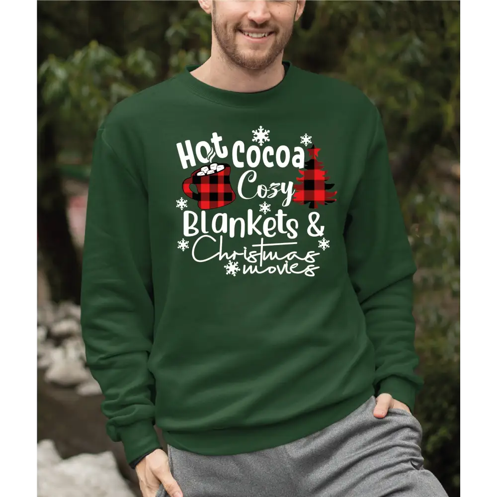 Hot Cocoa Cozy Blankets and Christmas Movies Sweathirt and Hoodie Funny Christmas Coffee Family Sweatshirt Xmas Gift