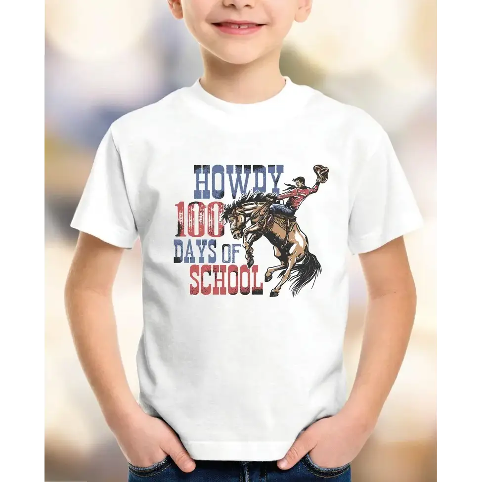 Howdy Days Of School Shirt Western 100th Of School Shirt 100 Days Of School Celebration Teacher Tee Student Shirt LS819