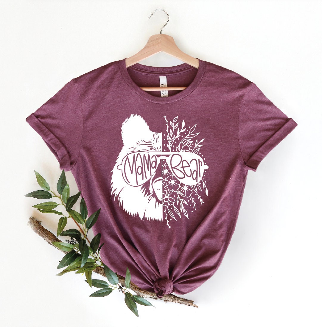 Mama Bear Shirt Mothers Day Gift Animal Lover Mom Tshirt Cute Mama Shirt Gift For Mother Floral Mama Bear Shirt LS083