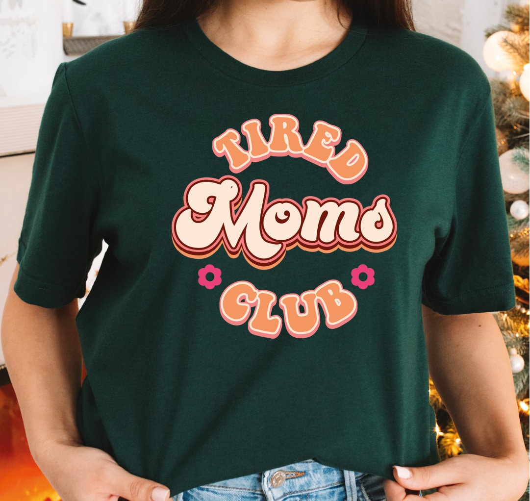 Tired Moms Club Shirt Retro floral Mama T-shirt Shirt for Mom for Mother’s Day Mothers Day Gift from Son Funny Mom